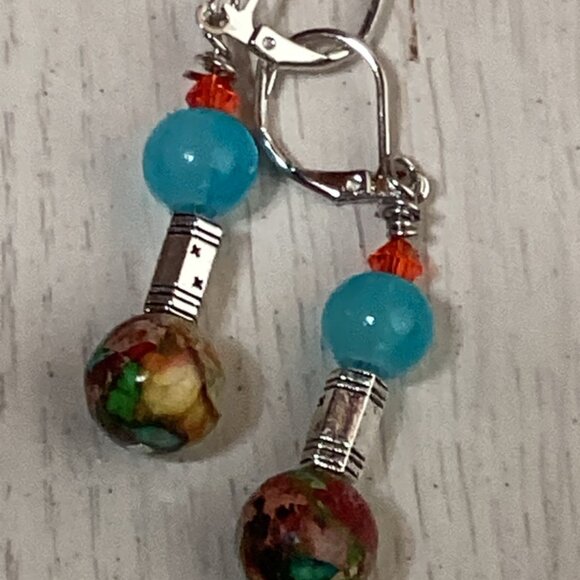 🍒 Dangle Handcrafted With Swarovski Crystal Earrings W/ 925 Hooks🐥 - Picture 1 of 4